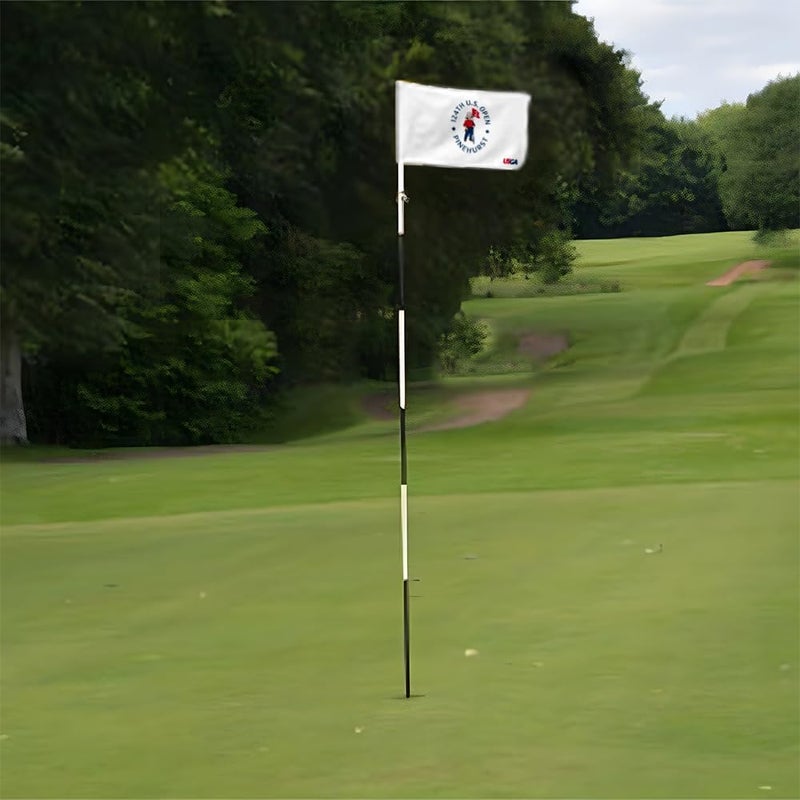 2BUT 2024 US Open Pinehurst Golf Pin Flag Practic Putting Green Golf Flag For Backyard Garden Double-Sewn 600D Nylon Miniature Pin Flag Regulation Tube Flag(white 20"x13") - Image 5